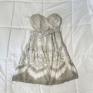 Express grey and white dress